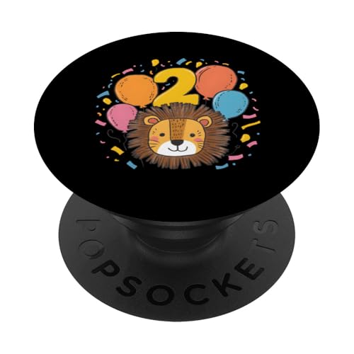 2. Geburtstag Kindergeburtstag Zweiter Geburtstag Löwe PopSockets mit austauschbarem PopGrip von Kindergeburtstag Geburtstagsshirt Dschungel