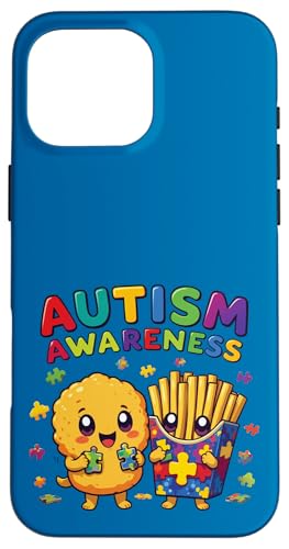 Autismus-Bewusstsein Huhn-Nugget Pommes Frites Autistic Kids Hülle für iPhone 16 Pro Max von Kindness & Acceptance Wear.USA