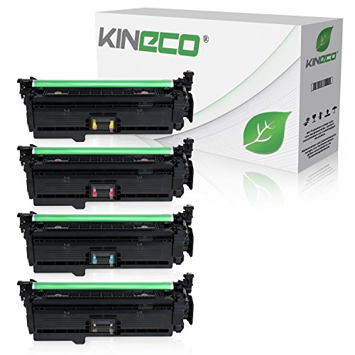 4 Kineco Toner kompatibel mit HP LaserJet Enterprise 500 575 C F 570 DN N XH Pro 500 Color MFP M 570 DN DW Color Flow MFP M 575 C CE400X CE401A CE402A CE403A Schwarz 11.000 Seiten Color je 5.500 Seiten von Kineco