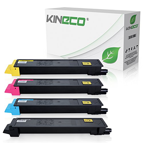 4 Toner kompatibel mit Kyocera TK895 TK-895 für Kyocera FS-C8020 MFP, FS-C8025 MFP, FS-C8520 MFP, FS-C8525 MFP - Schwarz 12.000 Seiten, Color je 6.000 Seiten von Kineco