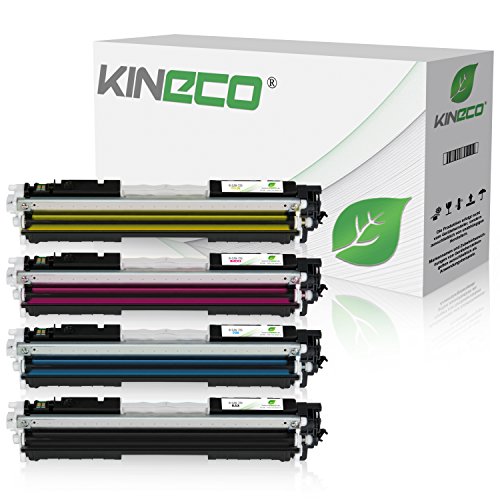 Kineco 4 Toner kompatibel mit Canon 729 für I-Sensys LBP-7010c, LBP-7018c, LBP-7000 Series, Lasershot LBP-7000 Series - Schwarz 1.200 Seiten, Color je 1.000 Seiten von Kineco