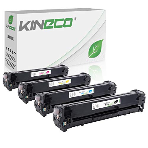 Kineco 4 Toner kompatibel mit HP CF210X CF211A CF212A CF213A Laserjet Pro200 M251n Pro 200 M276nw e-All-in-One - 131A,131X - Schwarz 2.400 Seiten, Color je 1800 Seiten von Kineco