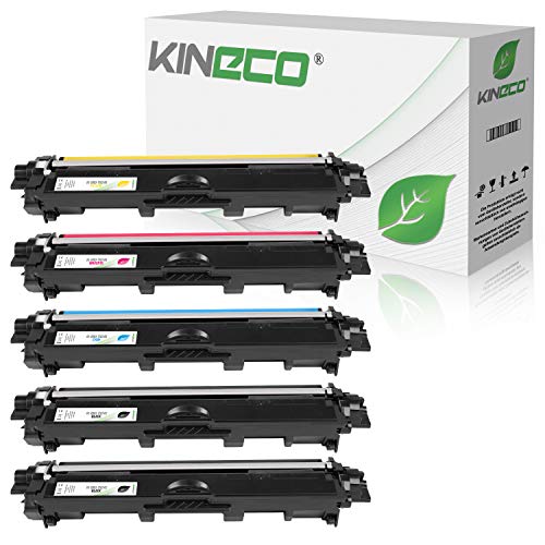 Kineco 5 Toner kompatibel für Brother TN-242 TN-246 für Brother DCP-9017CDWG1 9017CDWG1 9022CDW HL-3142CW 3152CDW 3172CDW MFC-9142CDN 9342CDW 9332CDW - Schwarz je 2.500 Seiten, Color je 2.200 Seiten von Kineco