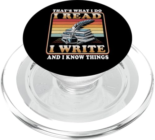 Book Lover Writer Gift I Read & I Know Things Retro Bookworm PopSockets PopGrip für MagSafe von King Of Tees