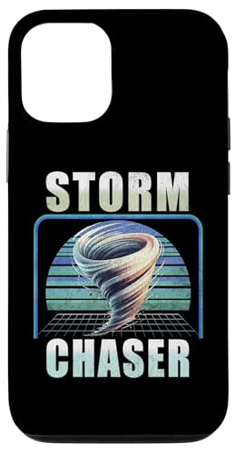 Hülle für iPhone 14 Pro Storm Chaser Tornado Meteorologist Graphic Retro 80s Weather von King Of Tees