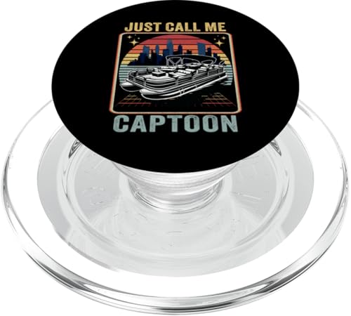 Retro Pontoon Boat Lovers Funny Captain Gift for Men PopSockets PopGrip für MagSafe von King Of Tees