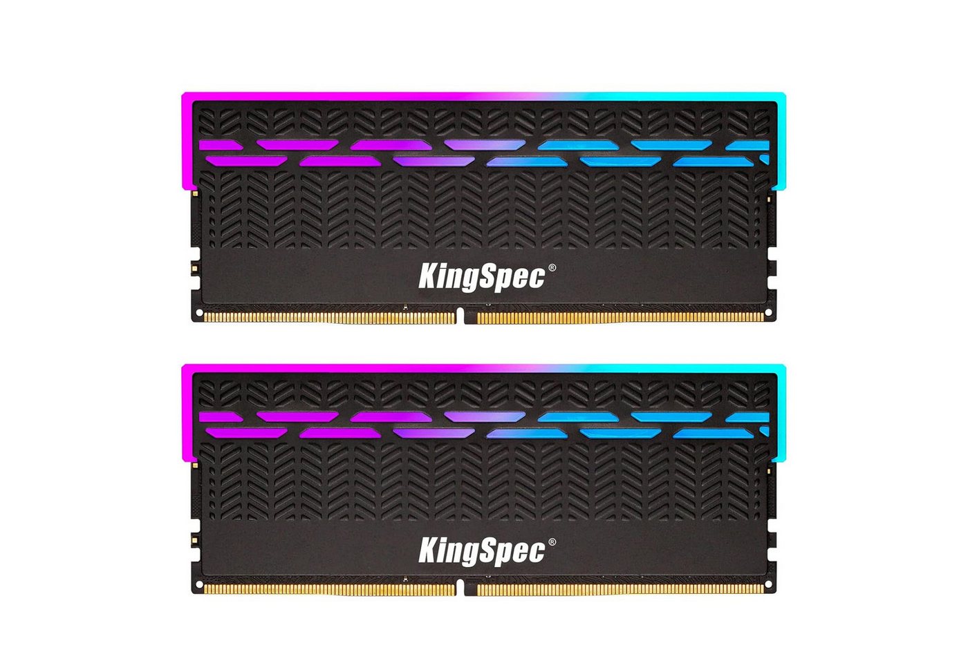 KingSpec DDR4 RAM 32GB (2x16GB) PC-Arbeitsspeicher (Dual-Channel, 3600MHz, RGB-Heatsink Beleuchtung) von KingSpec