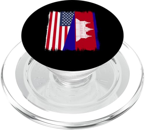 Amerika Kambodscha Flagge Kambodscha Amerikanische Wurzeln PopSockets PopGrip für MagSafe von Kingdom Of Cambodia Design Love Cambodia Culture