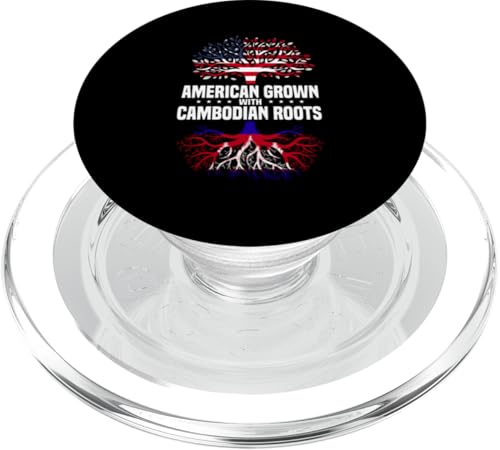 Amerikanische Flagge mit kambodschanischen Wurzeln Amerika Kambodscha Flagge PopSockets PopGrip für MagSafe von Kingdom Of Cambodia Design Love Cambodia Culture