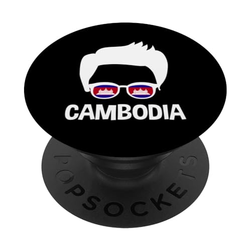 Kambodscha Junge Kambodscha Flagge Unordentliches Haar Stolz Kambodschan PopSockets Klebender PopGrip von Kingdom Of Cambodia Design Love Cambodia Culture