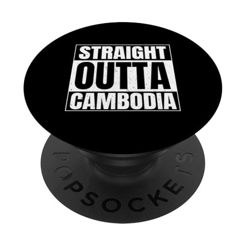 Straight Outta Cambodia Lustiges kambodschanisches Outfit Angkor Wat PopSockets Klebender PopGrip von Kingdom Of Cambodia Design Love Cambodia Culture