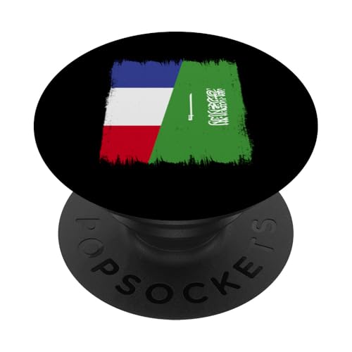 Frankreich Saudi-Arabien Flagge Französisch Saudi Wurzeln PopSockets mit austauschbarem PopGrip von Kingdom Of Saudi Arabia Flag Proud Saudi Heritage