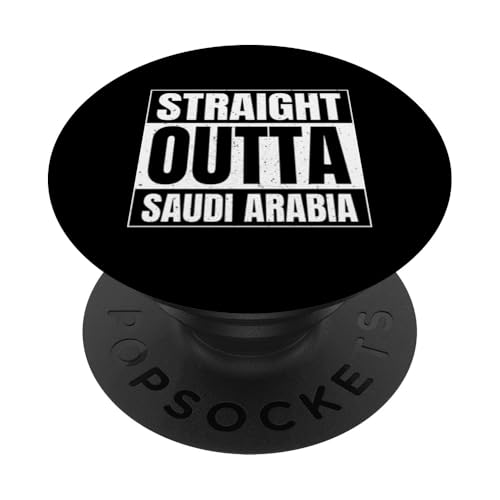 Straight Outta Saudi-Arabien Lustige Saudi-Arabische Kleidung PopSockets mit austauschbarem PopGrip von Kingdom Of Saudi Arabia Flag Proud Saudi Heritage