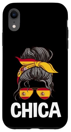 Hülle für iPhone XR Chica Spanisches Mädchen Spanien Flagge Unordentliches Haar España Frauen von Kingdom Of Spain Roots Spanish Flag Designs