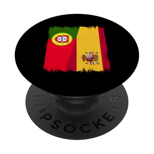 Portugal Spanien Flagge Portugiesisches spanisches Erbe PopSockets Klebender PopGrip von Kingdom Of Spain Roots Spanish Flag Designs