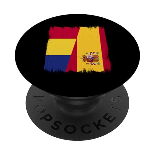 Rumänien Spanien Flagge Rumänisches spanisches Erbe PopSockets Klebender PopGrip von Kingdom Of Spain Roots Spanish Flag Designs