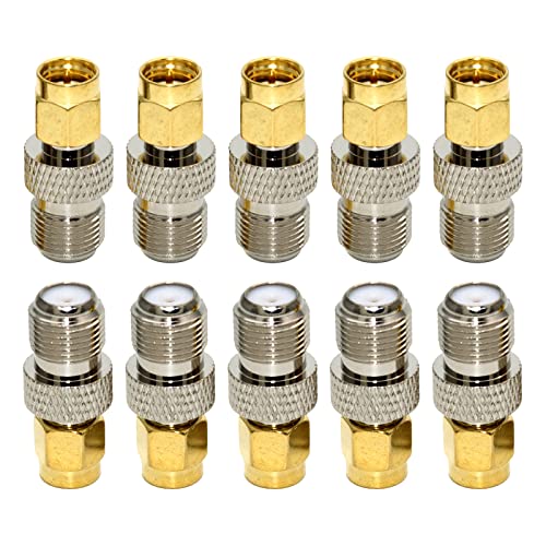 Kingke 10PCS Stecker Auf F Buchse Koaxial Adapter F Typ Gerade Stecker Vergoldet von Kingke