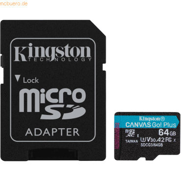 Kingston Technology Kingston 64GB microSDXC Canvas Go Plus 170R A2 U3 von Kingston Technology