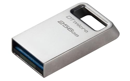 Kingston DataTraveler Micro USB Stick 256GB 200MB/s Metall USB 3.2 Gen 1 - DTMC3G2/256GB, silber von Kingston