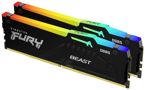 Kingston FURY Beast RGB PC-Arbeitsspeicher Kit DDR5 32GB 2 x 16GB Non-ECC 5200MHz 288pin DIMM CL36 K von Kingston