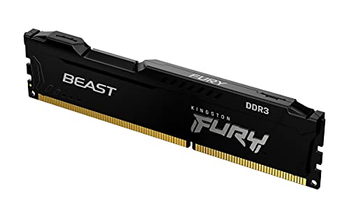 Kingston FURY Beast Schwarz 8GB 1600MHz DDR3 CL10 Desktop Speicher Einzelnes Modul KF316C10BB/8 von Kingston