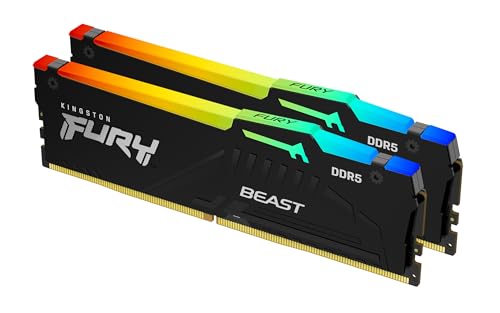 Kingston FURY Beast Schwarz RGB EXPO 32GB (2x16GB) 6000MT/s DDR5 CL36 DIMM Desktop Gaming Speicher Kit mit 2 - KF560C36BBE2AK2-32 von Kingston