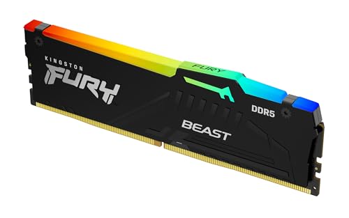 Kingston FURY Beast Schwarz RGB EXPO 32GB 6000MT/s DDR5 CL30 DIMM Desktop Gaming Speicher Einzelnes Modul - KF560C30BBEA-32 von Kingston