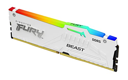 Kingston FURY Beast Weiß RGB XMP 32GB 5600MT/s DDR5 CL40 DIMM Desktop Gaming Speicher Einzelnes Modul - KF556C40BWA-32 von Kingston