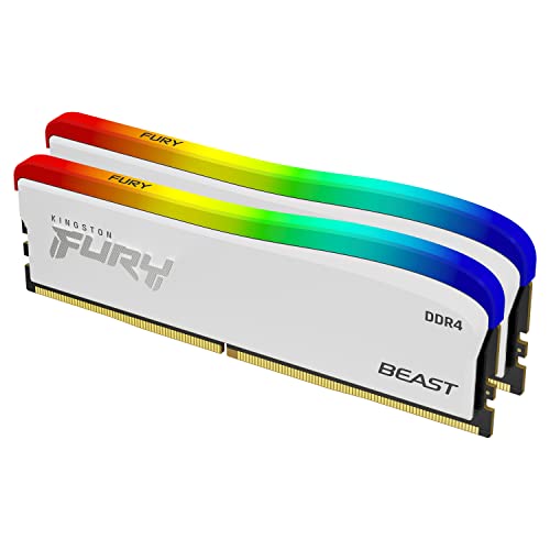 Kingston FURY Beast weiß RGB Special Edition Speicher 16GB 3200MT/s DDR4 CL16 DIMM Desktop Arbeitsspeicher (Kit mit 2) - KF432C16BWAK2/16 von Kingston