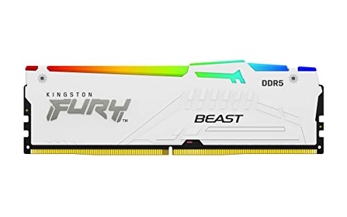Kingston Fury Beast Weiß RGB XMP 32GB 6000MT/s DDR5 CL30 DIMM Desktop Gaming Speicher Kit mit 2 - KF560C30BWAK2-32 von Kingston
