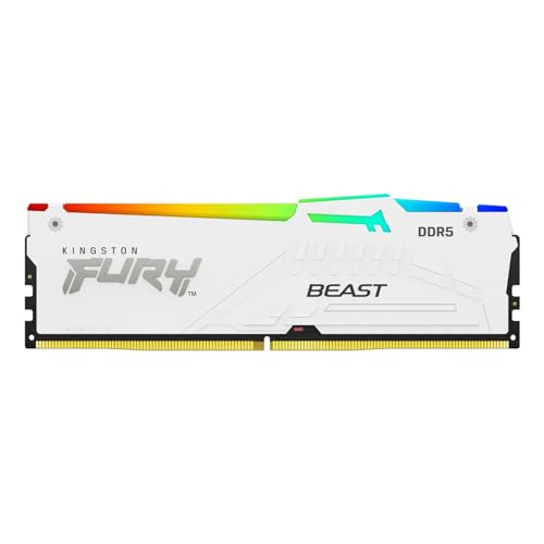 Kingston FURY Beast Weiß RGB XMP 32GB 6000MT/s DDR5 CL40 DIMM Desktop Gaming Speicher kit mit 2 - KF560C40BWAK2-32 von Kingston