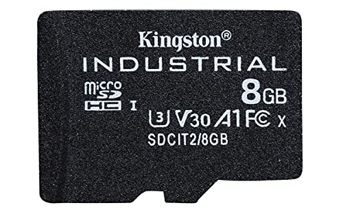 Kingston Industrial microSD - 8GB microSDHC Industrial C10 A1 pSLC Karte Einzelpackung ohne Adapter - SDCIT2/8GBSP von Kingston