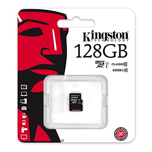 Kingston SDC10G2/128GBSP microSD Klasse 10 bis zu 45MB/s Speicherkarte (Nur Karte) von Kingston