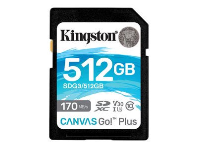 SD Card 512GB Kingston SDXC Canvas Go Plus C10 retail von Kingston