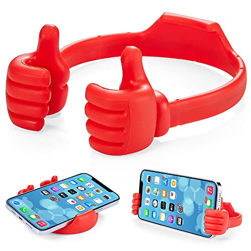 Kinizuxi Daumen Nach Oben Handy Ständer, Universal Flexible Silikon Handyhalterung Tisch, Mobile Phone Handy Halterung Ständer für iPad Zubehör iPhone Halterung (Rot) von Kinizuxi