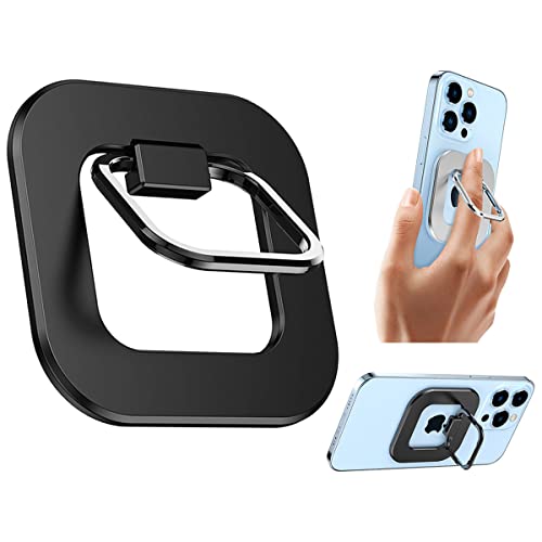 Kinizuxi Handy Ring Halterung Magnetisch für MagSafe, 360 Grad Drehung Handy Griff Halter Fingerhalter für iPhone 14 Pro Max Plus, 13 12 Pro Max Mini, Smartphone Zubehör für MagSafe-Schwarz von Kinizuxi