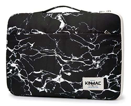 Kinmac 360° Kissen Schutzhülle Wasserdicht Laptop Tasche Sleeve mit Griff Kompatibel mit LG Gram 16 Zoll und 15 Zoll Laptop (Schwarzer Marmor) von Kinmac