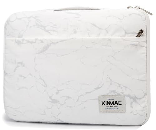 Kinmac 360° Schutzhülle Wasserdicht Laptop Hülle Tasche Hülle mit Griff Kompatibel mit MacBook Pro 16, 2021 Dell Inspiron 15 5515/5510 und 14 Zoll-15 Laptop (White Rose) von Kinmac