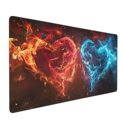 Gaming Mauspad XXL, Mousepad 1200x600x4 mm,Träumende Liebe Mauspad groß Vernähte Kanten WassXerdicht Anti-Rutsch Verbessert Präzision und Geschwindigkei, Großer Erweiterter Schreibtisch Schutz K-687 von Kinooge