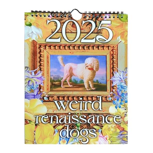 Kioriur Bizarrer Kalender 2025, Wandkalender für Hunde 2025 | Interessanter mittelalterlicher Hundekalender, lustiger Hundeplanungs-Wandkalender von Kioriur