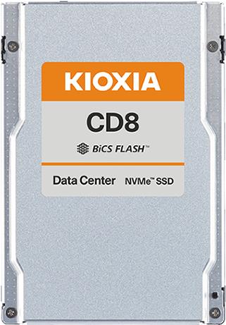 Kioxia CD8-V 1.6TB, TLC, NVMe PCIe 4.0 x4, U.2 2.5", 15mm, SIE, 3 DWPD (KCD8XVUG1T60) von Kioxia