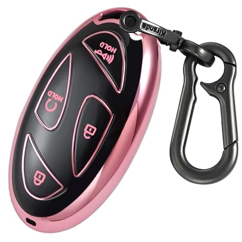 Kirsnda Schutzhülle für Hyundai-Schlüsselanhänger mit Schlüsselanhänger, TPU-Schutz, kompatibel mit Ioniq 6 Grandeur GN7 KONA 2023 2024 Smart Remote Key (Pink, 7 Tasten) von Kirsnda