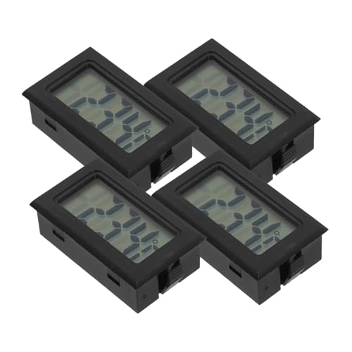 Kisangel 4 Stück Thermometer Raumthermostat Mini Elektronische Temperatur Temperaturüberwachung Aräometer Für Pflanzen Reptilienthermostat Thermostat Für Den Plastik Black von Kisangel