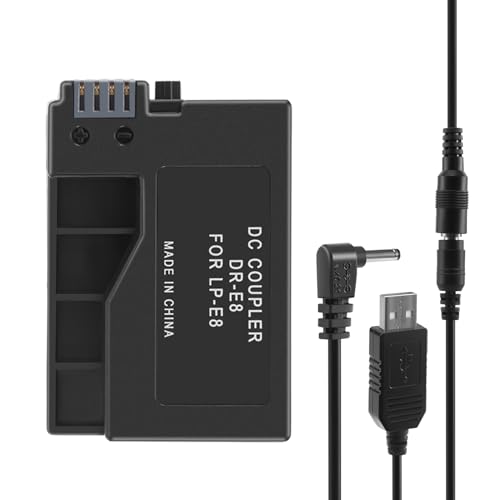 Kissmii -E8 Dummy mit DC Power Bank USB Adapter Kabel für LP-E8 für 550D 600D 650D 700D DSLR Kameras von Kissmii