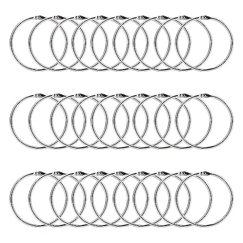 Kiudduy 2-50er-Pack Binderinge Aus Vernickeltem Stahl, Schlüsselanhänger-Schlüsselanhänger, Metallringe von Kiudduy