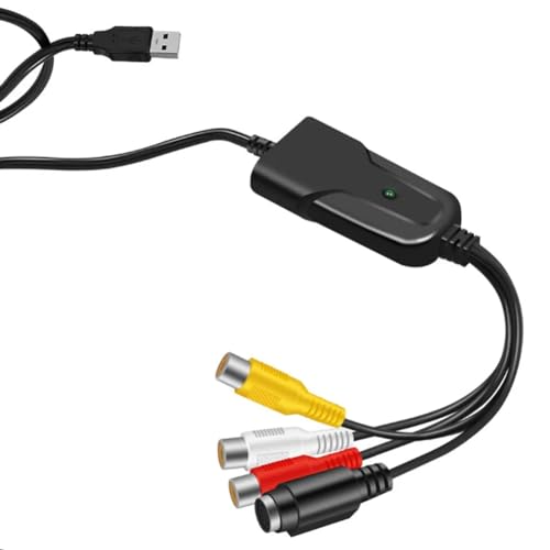 Kiudduy USB 2.0-Videoaufnahmekarte, AV-, Digital-Zu-USB-Konverter, Tragbarer Adapter, Videokabel für DV/, TV, DVD, Heimgebrauch, Win 7, Langlebig, Einfach zu Bedienen von Kiudduy