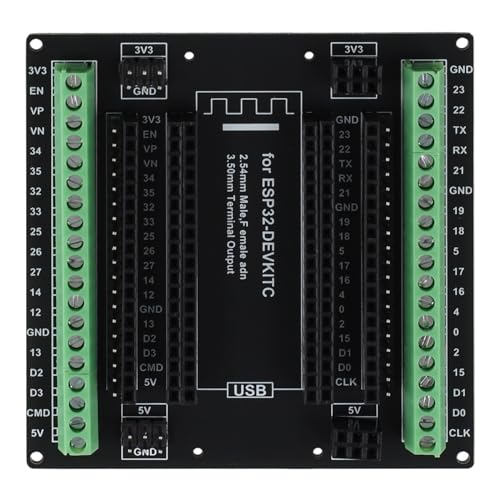 Kivvlbzeq ESP32-Erweiterungskarte, Breakout-Board für ESP-WROOM-32, ESP32-DevKitC, GPIO 1 in 3, 38-Poliges ESP32-Modul von Kivvlbzeq