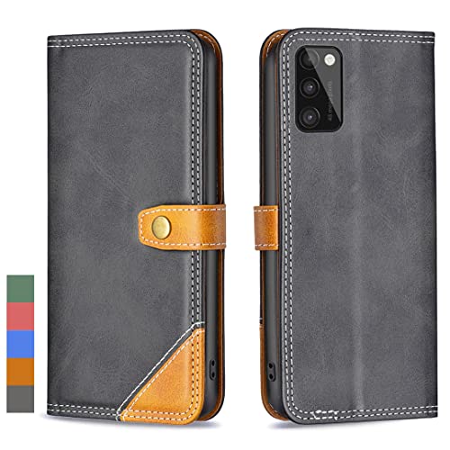 Klapber Handyhülle für Samsung Galaxy A41 Leder Tasche für Galaxy A41 Klapphülle Beutel mit Kartenfach Stehen Schutz Case weiche Silikon Hüllen für Samsung A41, Schwarz von Klapber