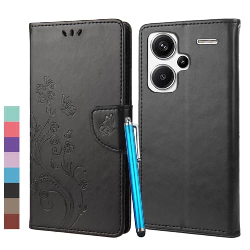 Klapber Handyhülle für Xiaomi Redmi Note 13 Pro+ Ledertasche Hülle für Redmi Note 13 Pro Plus Klapphülle Beutel mit Kartenfach Weich Silikon Schutz Hülle für Xiaomi Redmi Note 13 Pro+, Schwarz von Klapber