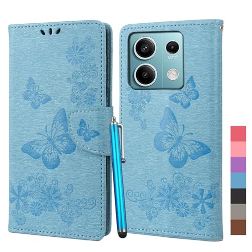 Klapber Leder Hülle für Xiaomi Redmi Note 13 5G Handyhülle für Redmi Note 13 5G Klapphüllen Tasche Beutel mit Kartenfach & Stehen Weich Silikon Schutz Hülle für Xiaomi Redmi Note 13 5G, Blau von Klapber